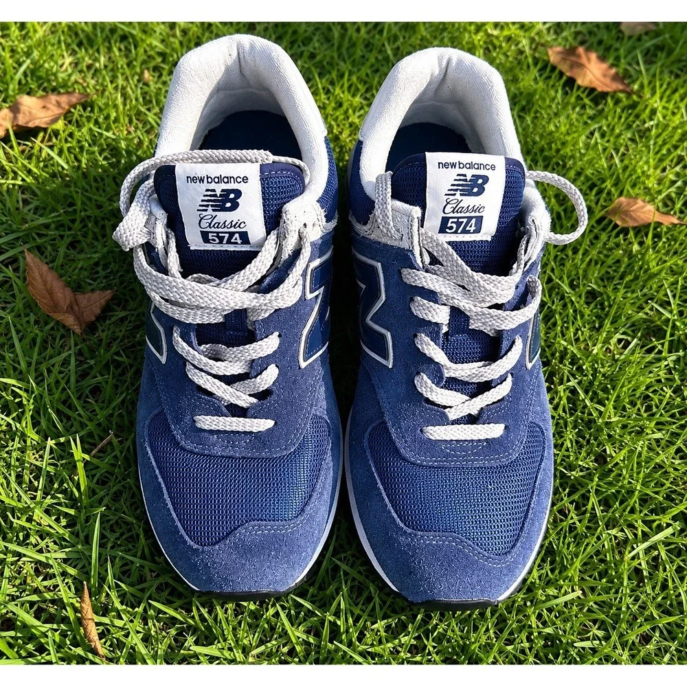 New Balance 574 Classic Men's Blue Suede Mesh Athletic Sneakers Lace-Up US 9.5